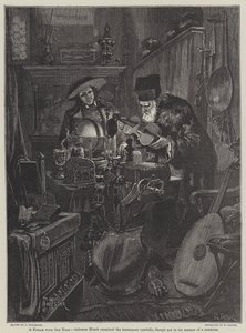 Um violino com uma melodia, por RE Francillon